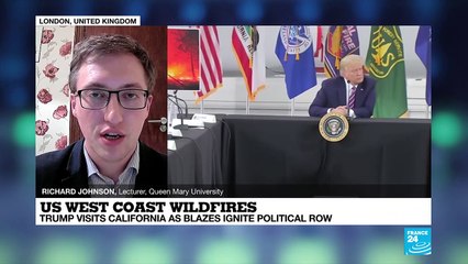 Trump visits california as blazes ignite political row