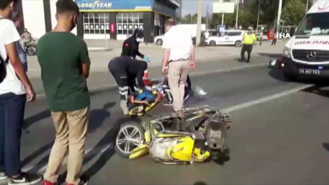 Ciple çarpışan motosiklet sürücüsü metrelerce sürüklendi