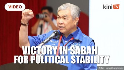 Download Video: Victory in Sabah needed for political stability, Zahid tells BN machinery