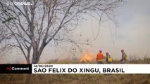 Bombeiros sem meios para combater chamas na Amazónia