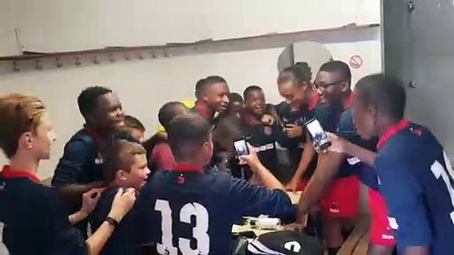 Célébration des U14, après le match contre Combs-la-Ville