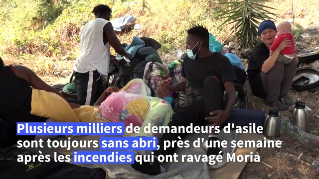 Grèce: des milliers de demandeurs d'asile toujours sans abri après les incendies de Moria