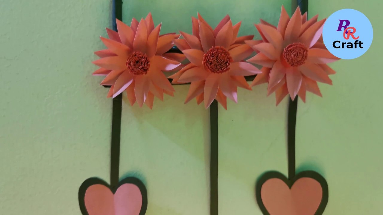 How to make wall hanging || Easy wall hanging craft || Color paper wall hanging || Home decoration