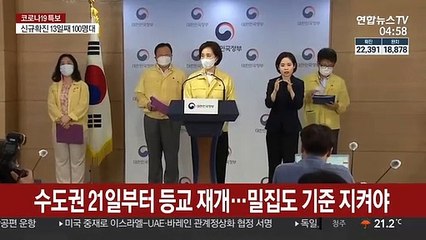 수도권 21일부터 등교 재개…밀집도 기준 지켜야