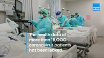 The health data of more than 18,000 coronavirus patients has been leaked.