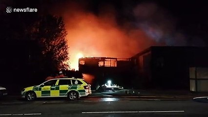 Fire erupts in Lancashire, United Kingdom
