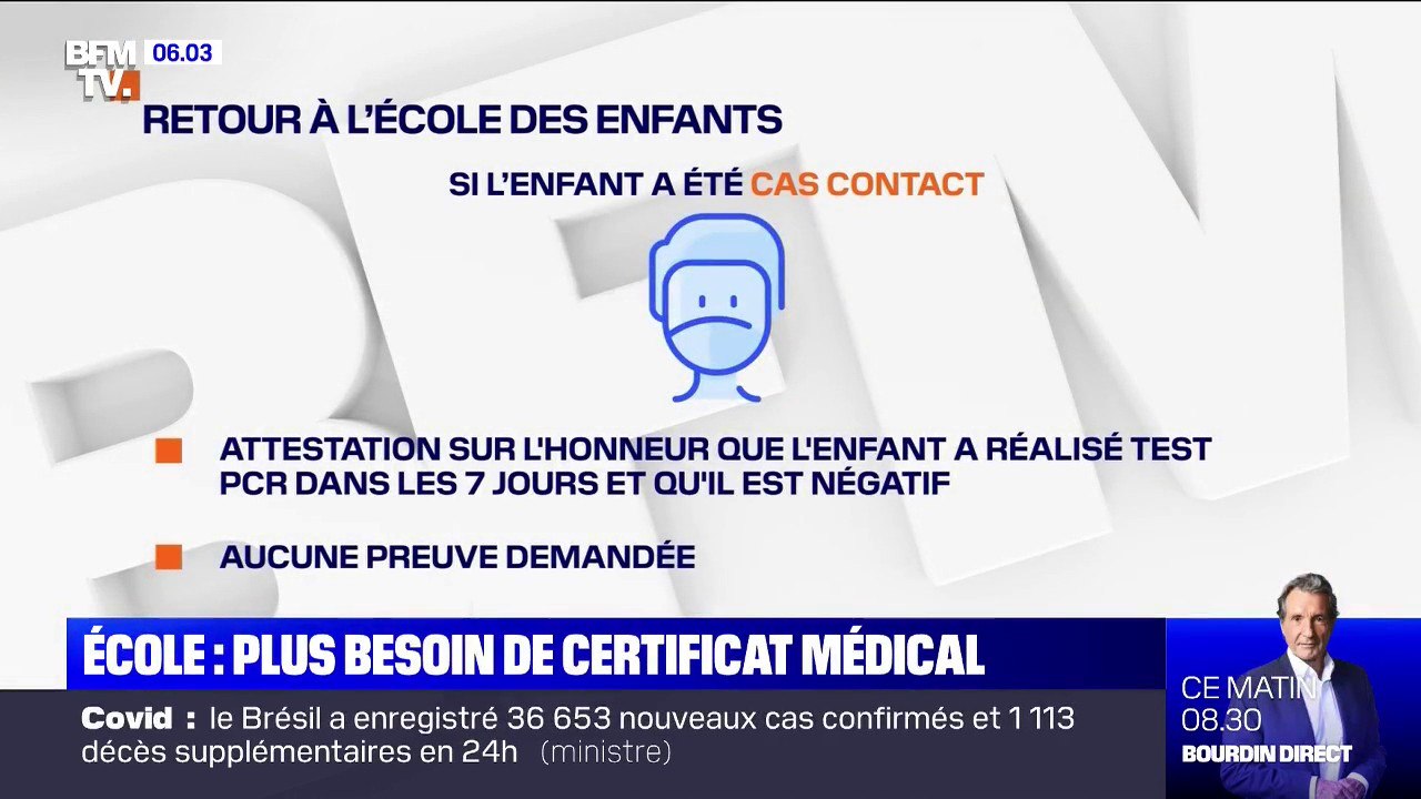 Coronavirus: une attestation sur l'honneur des parents suffit désormais pour remettre son enfant à l'école