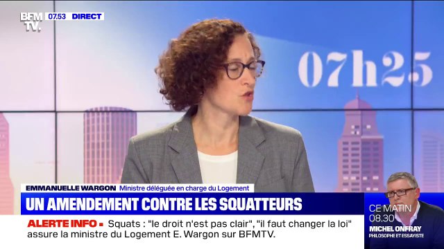 Squatteurs: la ministre du Logement Emmanuelle Wargon estime que le droit n'est pas clair et souhaite changer la loi