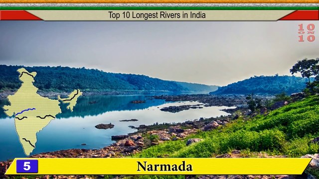 10ON10 - Top 10 LONGEST RIVERS In India - भारत की दस सबसे लंबी नदियाँ - Hindi Video