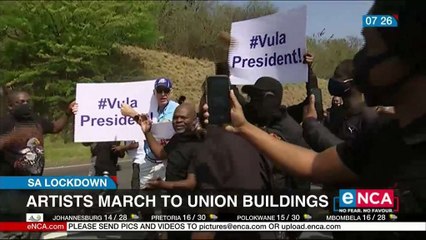 Artists march to Union Building
