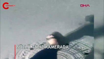 Servis şoförünün yürüyen kadına sözlü tacizi kamerada