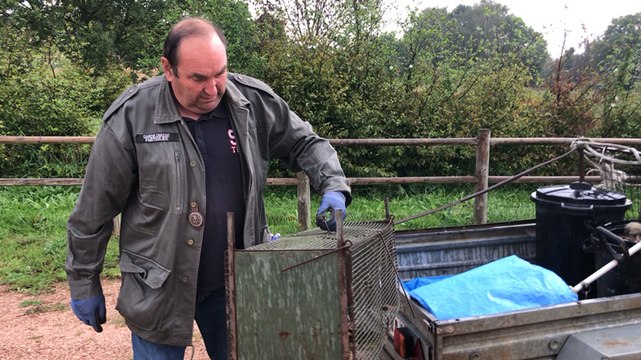 Daniel Plantrose, piégeur agréé, attrape les ragondins, espèce invasive