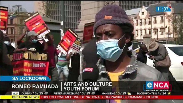 Artists march to the Union Buildings to make demands