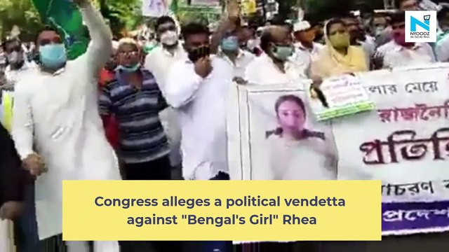 Watch! West Bengal Congress holds rally in support of Rhea Chakraborty in Kolkata