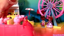 Peppa Pig Going to Theme Park in her New Car Make Play Doh Cotton Candy Lollipop Nickelodeon