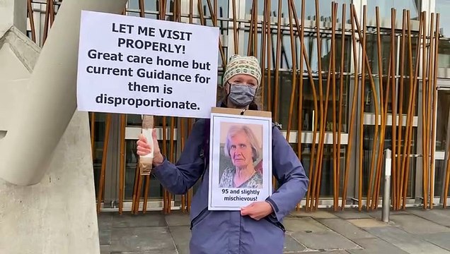 care home protest outside Scottish Parliament