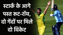 AUS vs ENG, 3rd ODI: Mitchell Starc takes two wickets in first two deliveries | Oneindia Sports