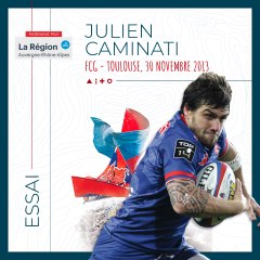 L'essai de Julien Caminati contre Toulouse, saison 2013-2014