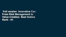 Full version  Innovative Csr: From Risk Management to Value Creation  Best Sellers Rank : #4