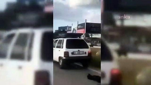 Köpeği aracının arkasına bağlayıp sürükledi