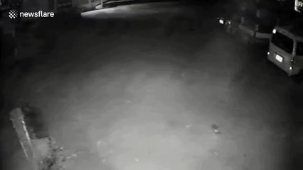 Chilling moment 'ghost' reverses truck and opens its doors