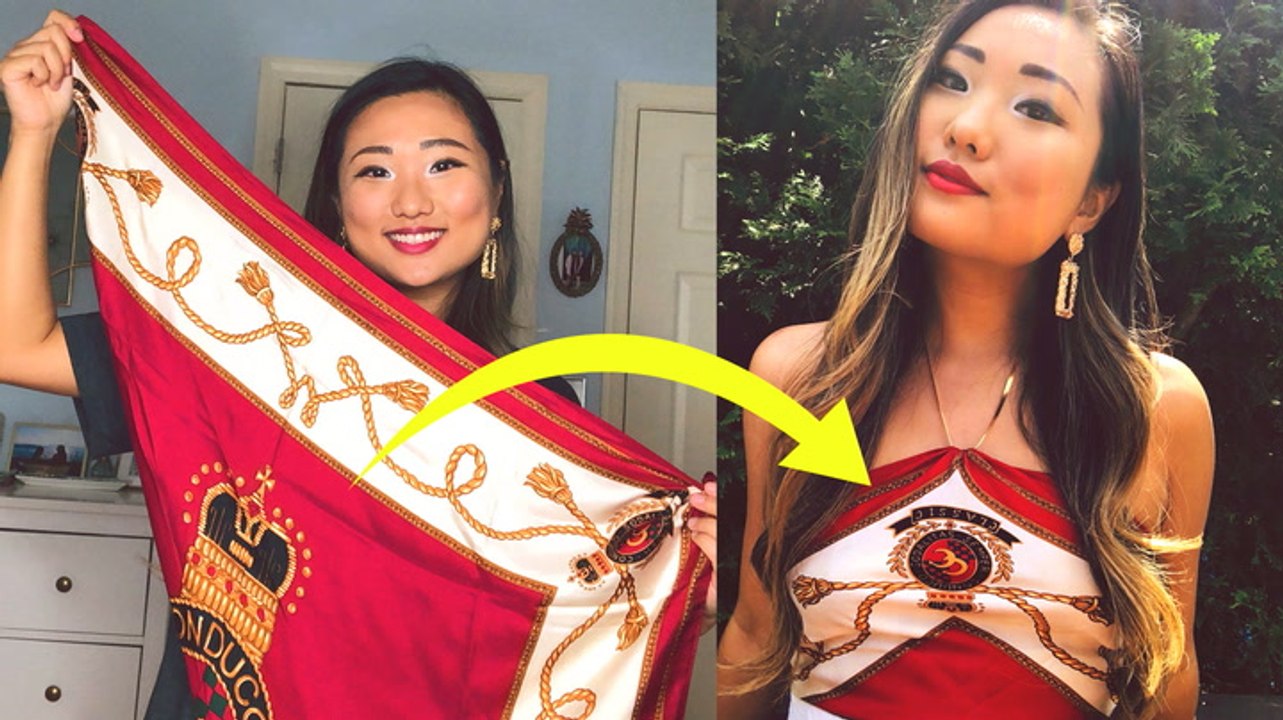 We tried a TikTok style hack for turning silk scarves into trendy