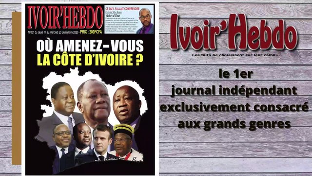Sortie officielle d'Ivoir'Hebdo le jeudi 17 septembre 2020