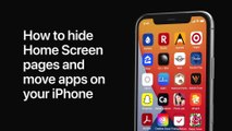 Comment masquer les pages de l'écran d'accueil et déplacer des applications sur son iPhone — Apple Support