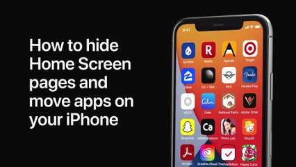 Comment masquer les pages de l'écran d'accueil et déplacer des applications sur son iPhone — Apple Support