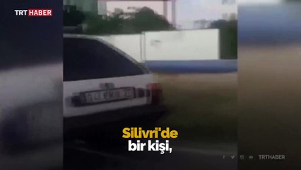 Aracının arkasına bağladığı köpeği metrelerce sürükledi
