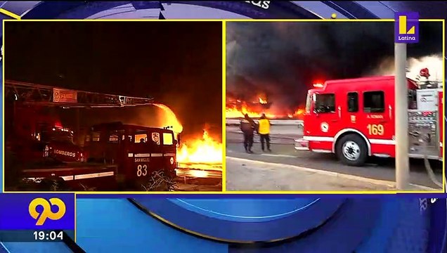 Noticia en vivo: incendio en fabrica clandestina de zapatillas en El Agustino