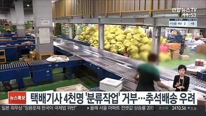 택배기사 4천명 '분류작업 거부'…추석배송 차질 우려