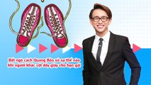 Bất ngờ cách Quang Bảo xử sự thế nào khi người khác cột dây giày cho bạn gái 