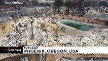 تصاویر پهپادی از وسعت تخریب‌ و ویرانگری آتش در ایالت اورگون آمریکا