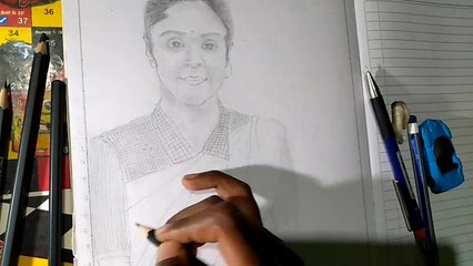 How to draw Madam Geeta Rani || pencil sketch || JacksonNayak