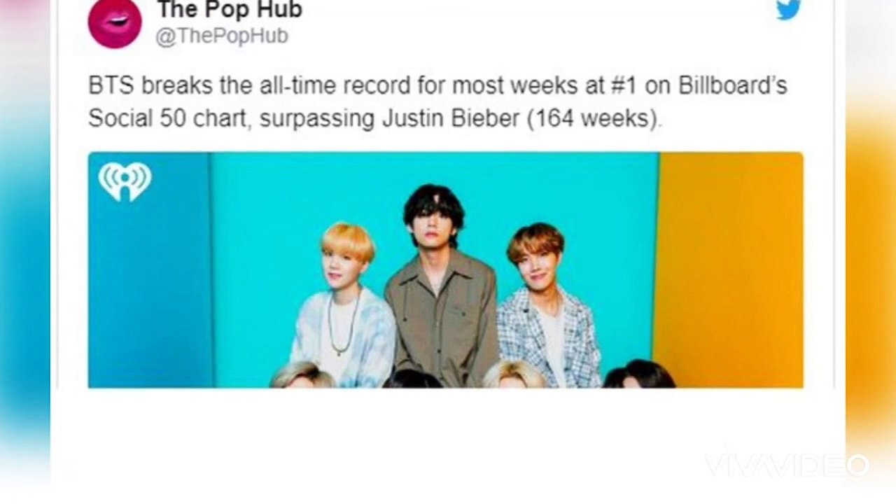 BTS vượt qua kỷ lục của Justin Bieber trong tốp 50 Biiboard