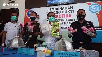 Thousands of ecstasy pills seized and destroyed in Indonesia