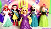 Polly Pocket Rockin' Out Magic Clip Dolls with Dress-up MagiClip Princess Anna Elsa Disney Frozen