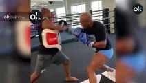 Tremendo croché de Tyson a su entrenador durante uno de sus ejercicios