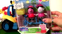 Play Doh Peppa Pig Riding Bike with Suzy Sheep Playing in Playdough Muddy Puddles Peek n Surprise