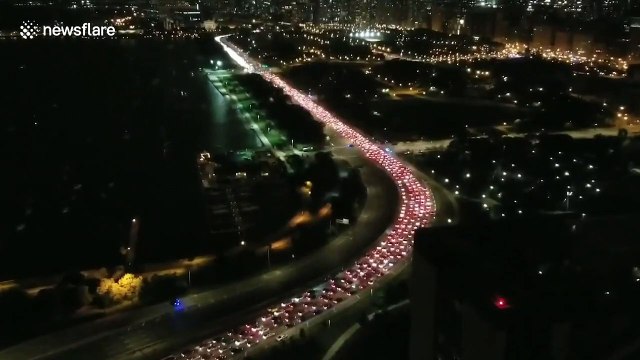 Traffic jams block Chicago streets during Mexican Independence Day celebrations