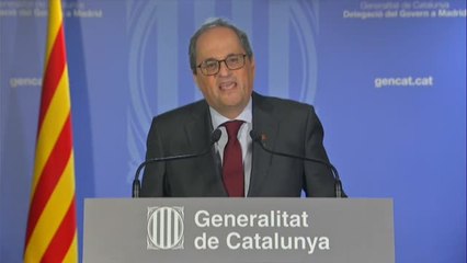 Torra anuncia que si le inhabilitan: "No seré yo quien condene a Cataluña a una carrera electoral"