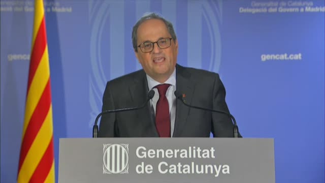 Torra anuncia que si le inhabilitan: "No seré yo quien condene a Cataluña a una carrera electoral"