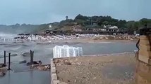 L'Uragano Mediterraneo nel Crotonese, spazzata via la spiaggia di Le Castella