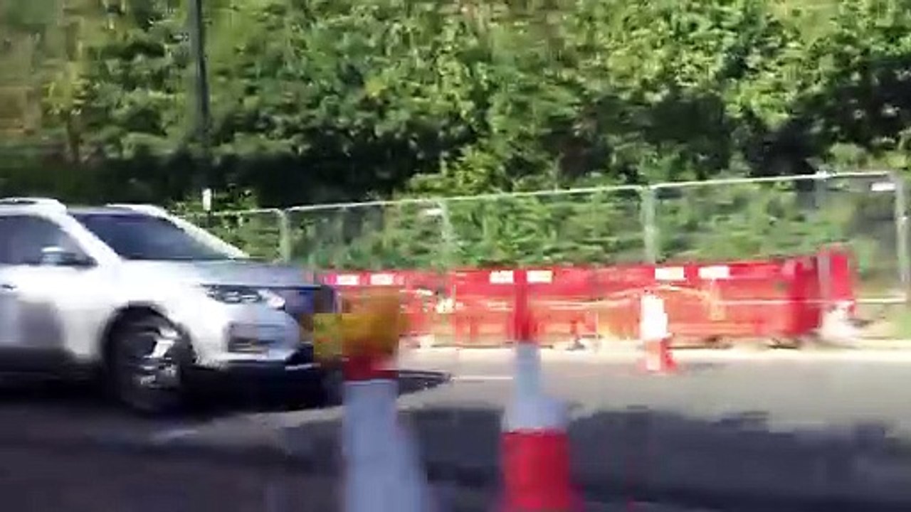 Queues of traffic near the Covid-19 testing centre in Sunderland