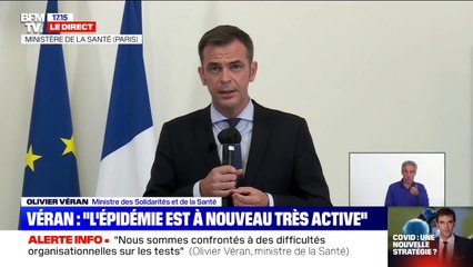 Olivier Véran: "Actuellement, une personne malade contamine en moyenne deux autres personnes tous les 15 jours"