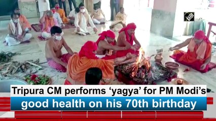 Tripura CM performs ‘yagya’ for PM Modi’s good health on his 70th birthday