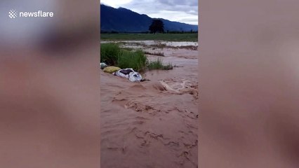 Tropical storm Leon floods fields in the Philippines