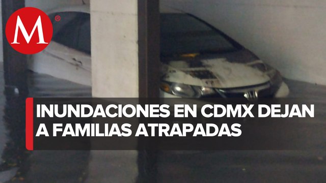 Familias quedan atrapadas por inundación en edificio de la colonia Portales