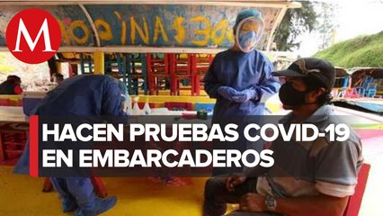 Realizan pruebas de covid-19 a remeros de embarcaderos en Xochimilco